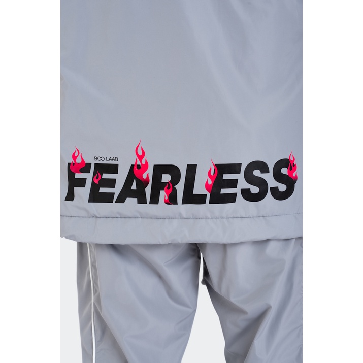 Áo Khoác Unisex BOO Vải Gió Thêu Họa Tiết Fearless Phong Cách Thời Trang Streetwear Nổi Bật