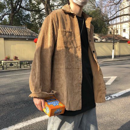  Áo sơ mi, áo khoác nhung form rộng Nam Nữ Unisex / Ulzzang 2 màu Đen/Nâu | BigBuy360 - bigbuy360.vn