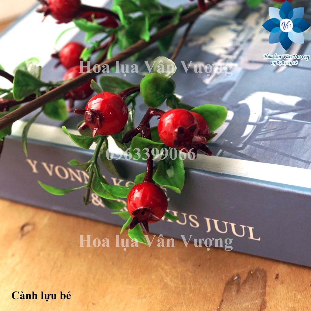 HOA GIẢ 🌺 CÀNH LỰU MINI TRANG TRÍ QUẢ 1,5CM