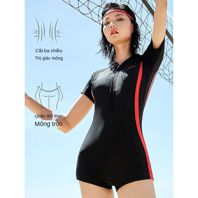 Xtep Áo Tắm Một Mảnh Nữ Che Bụng Mỏng Sexy 2020 Đồ Bơi Huấn Luyện Võ Sĩ Mới Học Sinh