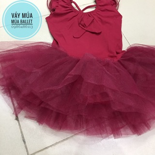 Váy múa đỏ đô tay tiên (có sỉ từ 5c)
