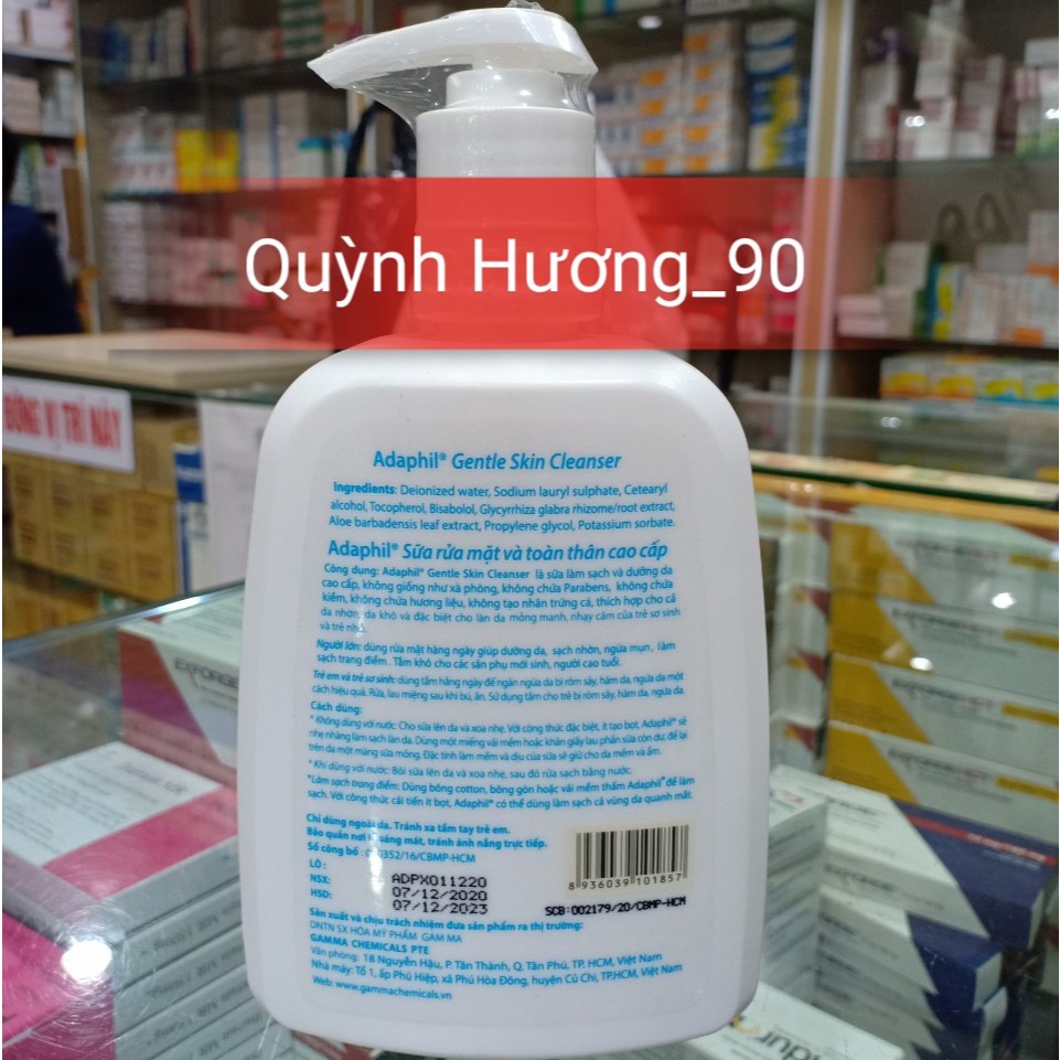 ADAPHIL 500ML Sữa tắm, rửa chuyên dụng cho trẻ em và người lớn