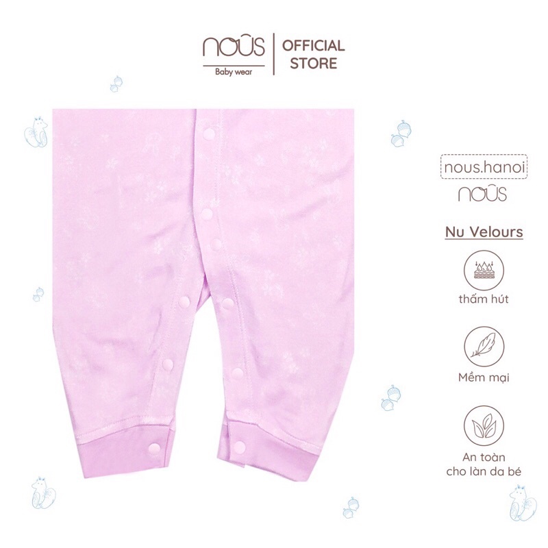 [NOUS] Body không tất Nous hồng thỏ size cho bé từ 0-3m đến 9-12m