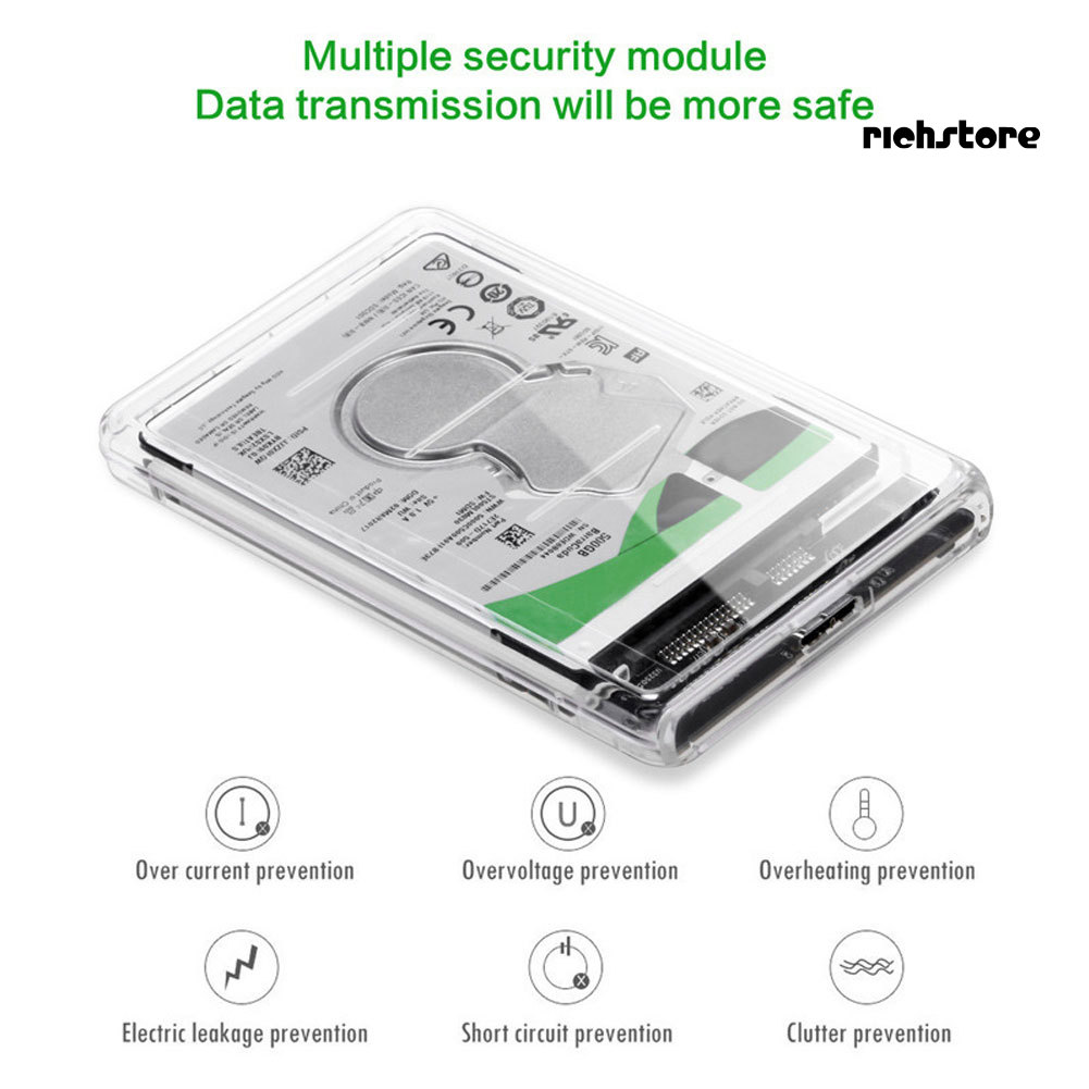Hộp Đựng Ổ Cứng Trong Suốt 2.5 Inch Sata Sang Usb3.0 | BigBuy360 - bigbuy360.vn