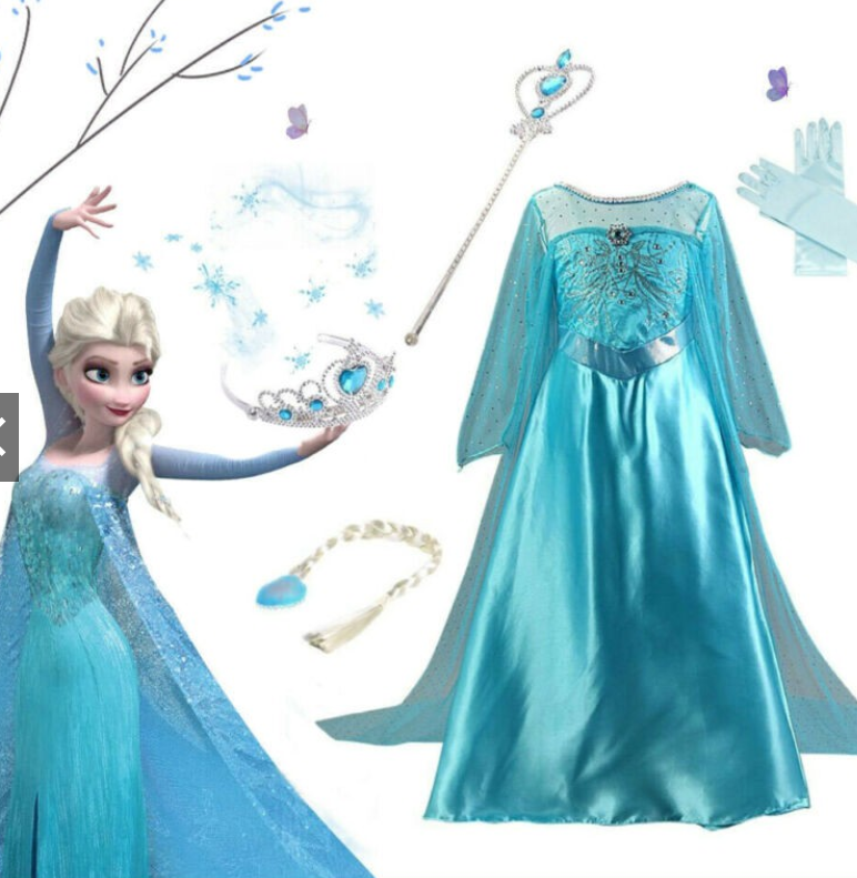 Đầm Công Chúa Elsa FROZEN Dành Cho Bé Gái