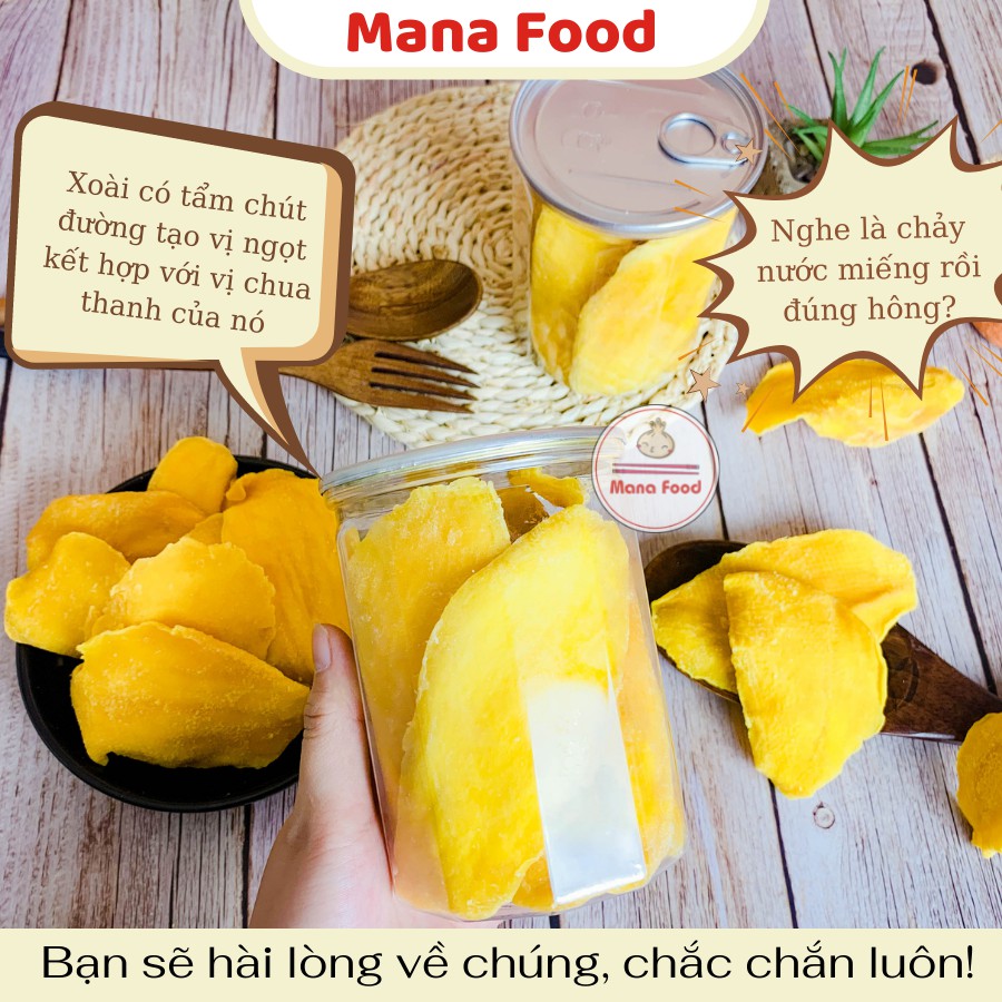 300G Xoài Sấy Dẻo Mana Food  | Thịt dày, ngọt tự nhiên -trái cây sấy dẻo, sấy lạnh