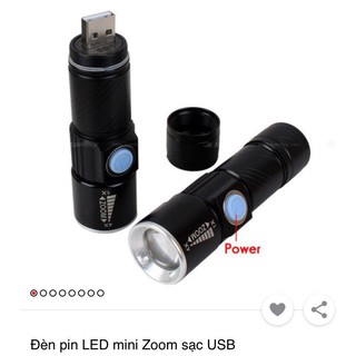 Đèn pin led sạc usb siêu sáng, nhỏ gọn