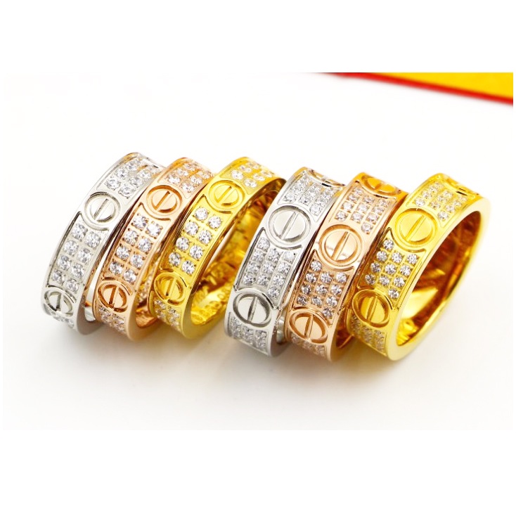 Nhẫn Nam Nữ Unisex Full 2-3 Hàng Đá Nhân Tạo Titan Ko Đen TT 4433