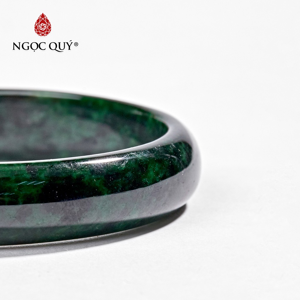 Vòng tay cẩm thạch sơn thủy liền khối jadeite mệnh hỏa , mộc - Ngọc Quý - NQVT0182
