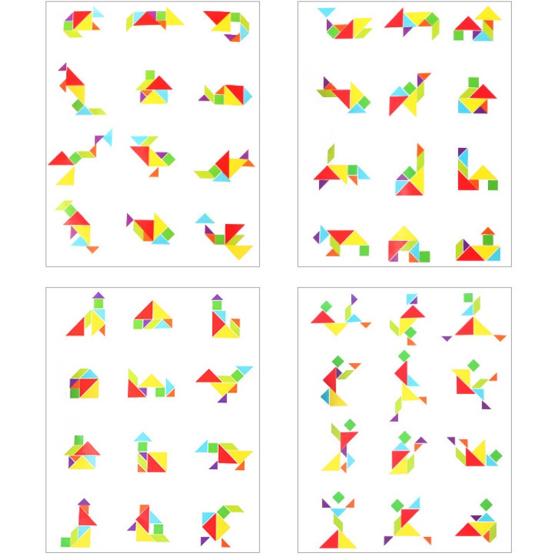 Đồ Chơi Ghép Hình Tangram Bằng Gỗ Sáng Tạo Phát Triển Trí Thông Minh Cho Bé