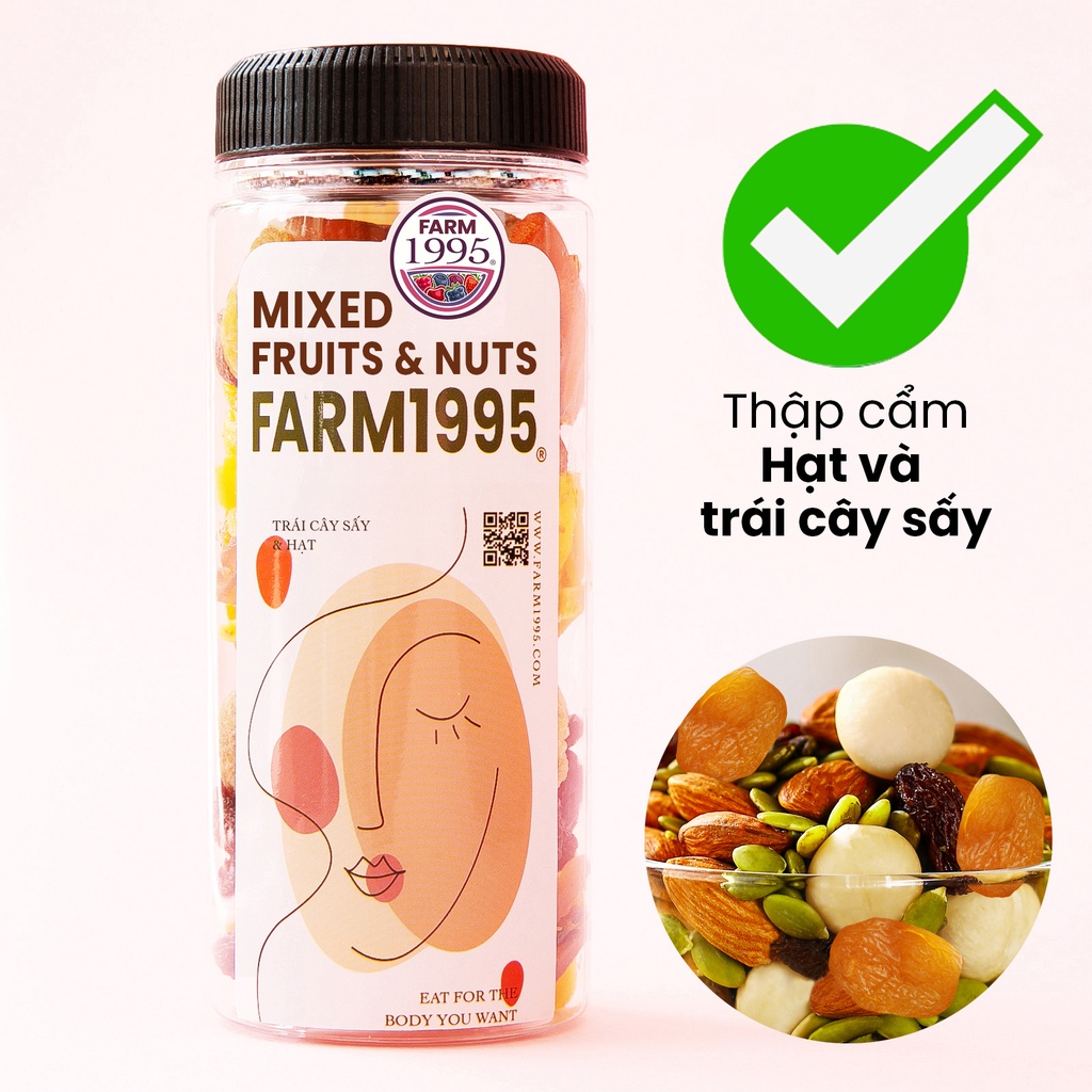 Hạt dinh dưỡng mix hoa quả sấy và Granola ăn kiêng, ngũ cốc siêu hạt Farm 1995