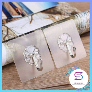 Combo 10 Móc Dán Tường Siêu Dính Trong Suốt Chịu Lực Tốt Treo Tường Chắc Chắn 6x6 cm
