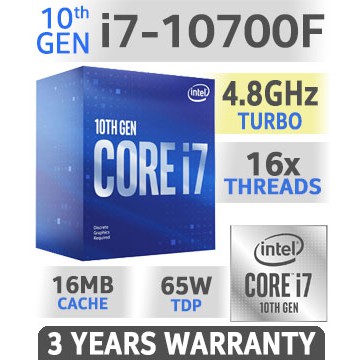 CPU Intel Core i7 10700F (2.9GHz turbo up to 4.8GHz, 8 nhân 16 luồng, 16MB Cache, 65W) - Full box nhập khẩu | BigBuy360 - bigbuy360.vn