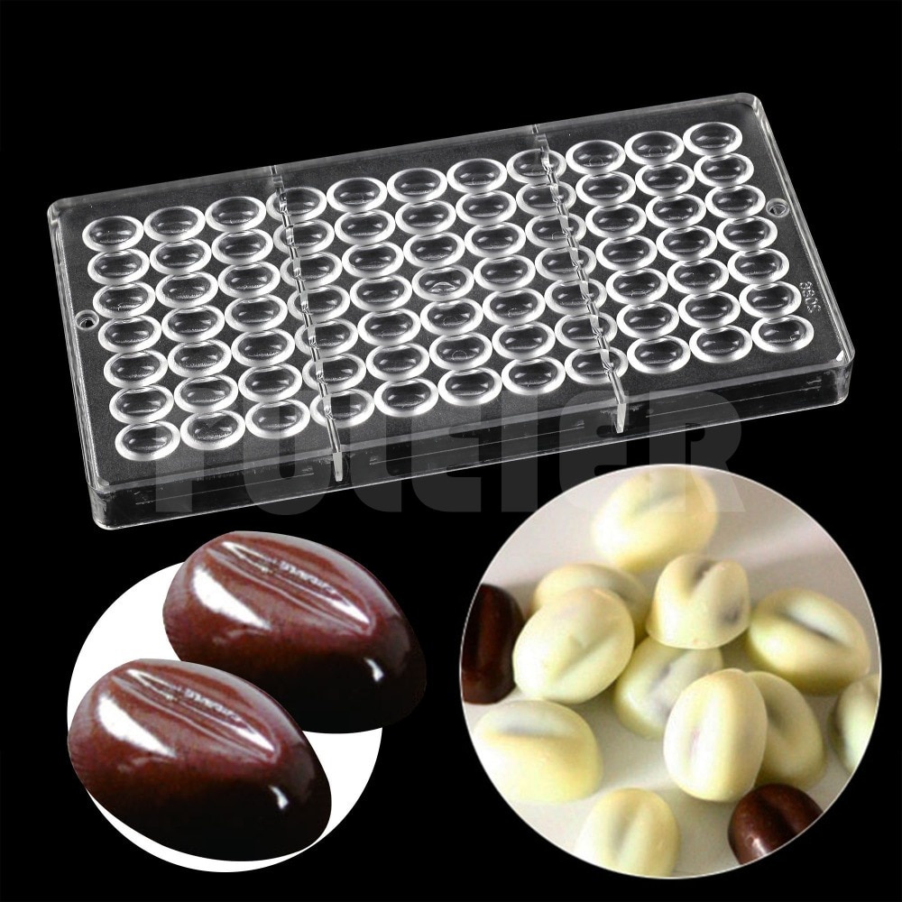 Khuôn Làm Socola Hình Hạt Cà Phê Bằng Polycarbonate Trang Trí Bánh Kem