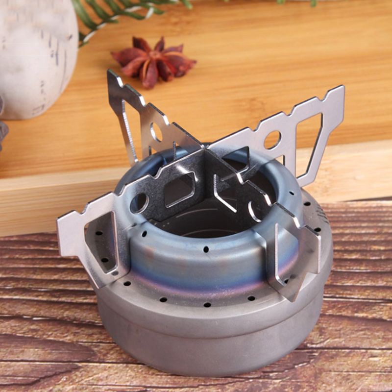Bếp cồn mini hình chữ thập bằng thép không gỉ tiện dụng cho dã ngoại du lịch