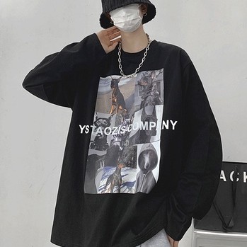 Áo Hoodie Tay Dài Cổ Tròn Dáng Rộng Thời Trang Xuân Thu Phong Cách Hàn Quốc Cho Nam | BigBuy360 - bigbuy360.vn
