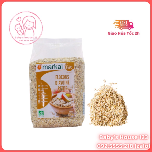 Tách Lẻ - Yến Mạch Hữu Cơ Cán Mỏng Markal Rolled Oat Cho Bé Ăn Dặm Từ 6 Tháng - Gói 100gr