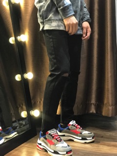 Quần jeans đen rách gối J1113 Brocode