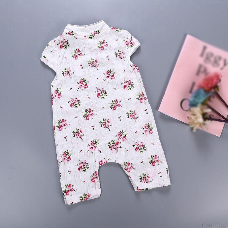 Bộ áo liền quần sườn xám đáng yêu cho bé