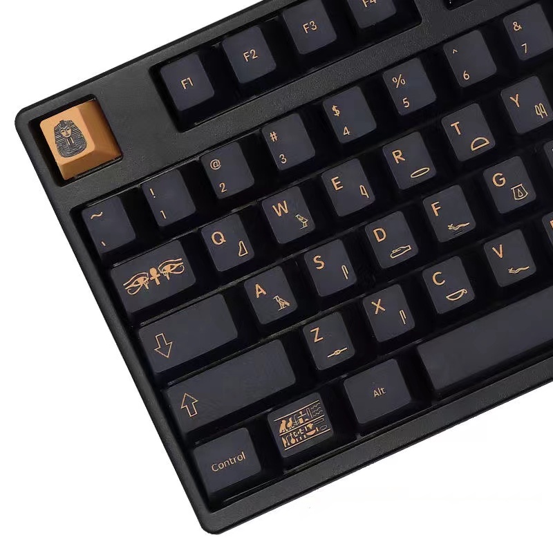 129 keys Pharaoh Keycap Cherry Profile PBT sublimation keycaps 61/64/68/87/96/98/104