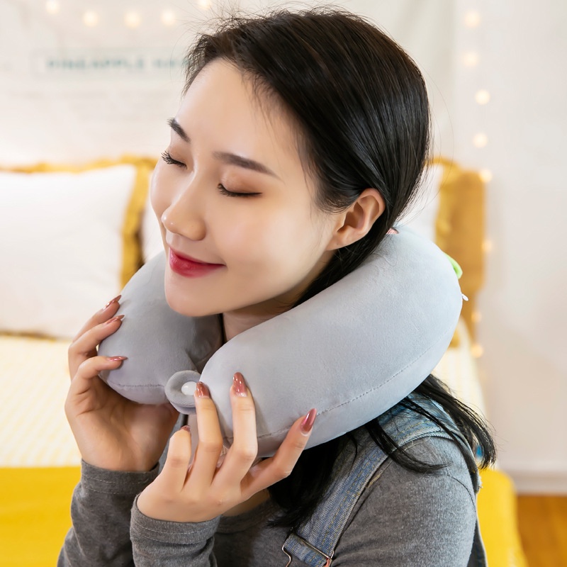 Gối chữ U kê cổ chống đau mỏi vai gáy khi đi du lịch, ngồi văn phòng hình thú giao ngẫu nhiên