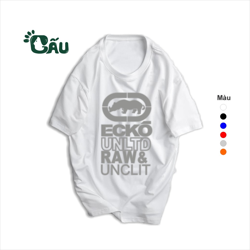 Áo thun nam GẤU 194 ECKO cổ tròn tay ngắn vải coton co dãn, dày dặn, form regular fi