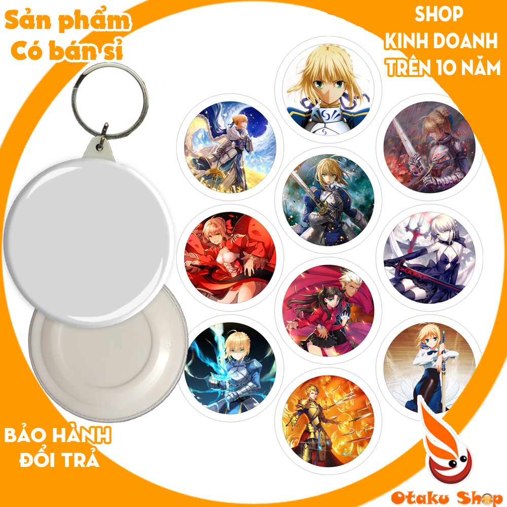 20/640 MẪU&gt; Huy hiệu móc khóa phụ kiện phim hoạt hình Anime fate stay night Fate Zero Saber hình ảnh đặt in theo yêu cầu