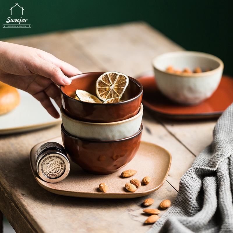 SWEEJAR Chén/ Dĩa gốm  phong cách Nhật Bản chất lượng cao cho bàn ăn