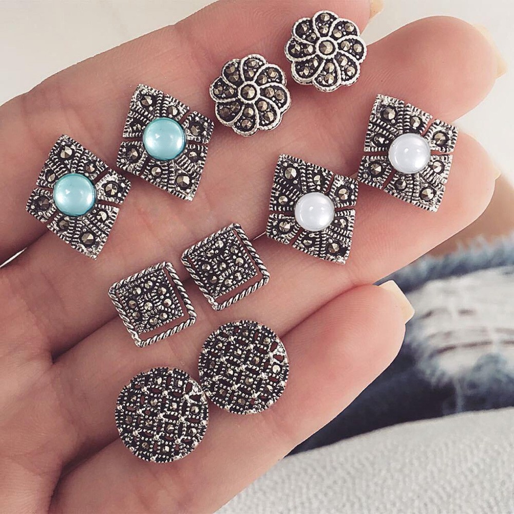 Set 5 Đôi Khuyên Tai Phong Cách Bohemia Thời Trang Cho Nữ