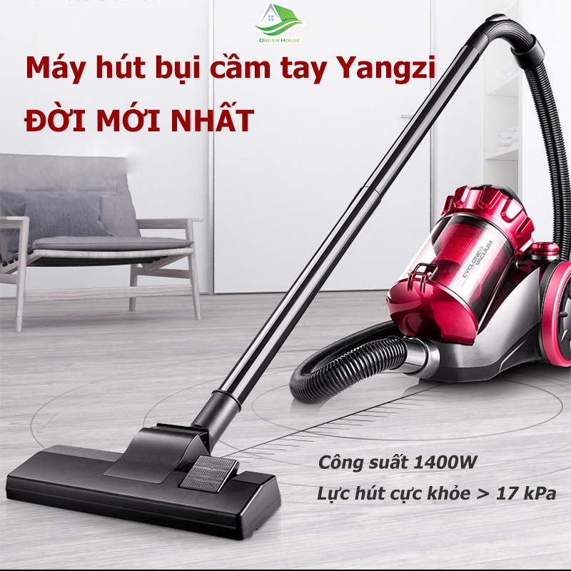 Máy hút bụi cầm tay ĐỜI MỚI NHÂT máy hút bụi YANGZI cao cấp, Công suất 1400W, lực hút 17000Pa, chạy êm độ ồn dưới 72db