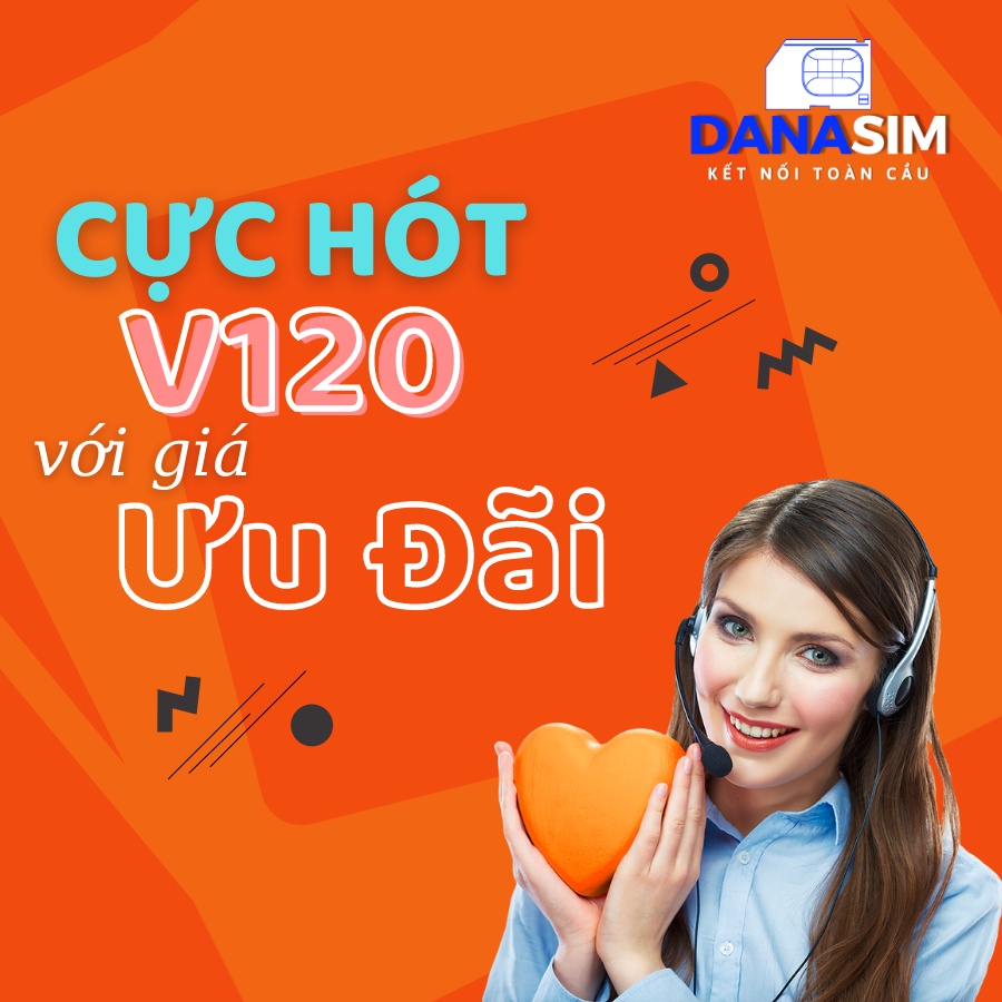 SIM VIETTEL 4G V120 DATA 4G/NGÀY 120GB/THÁNG MIỄN PHÍ THÁNG ĐẦU - Free gọi nội mạng viettel - Free 50 phút ngoại mạng