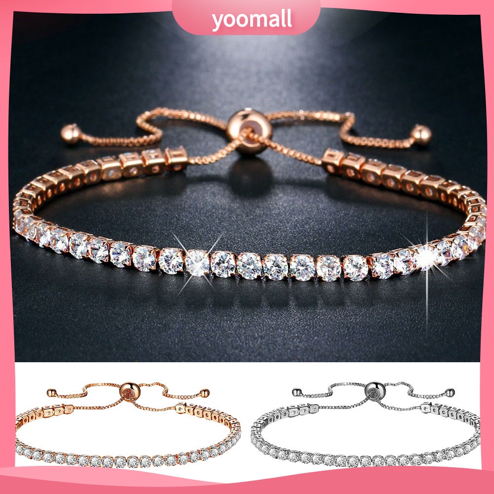 Vòng đeo tay đính đá kiểu dáng sang trọng thanh lịch dành cho nữ