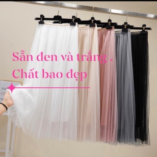 Chân Váy Lưới Tu Tu Xếp Ly 2 Lớp Dáng Dài Hàng Quảng Châu Chất Đẹp