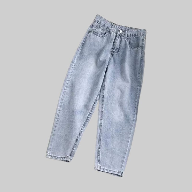 Quần baggy nữ LB, vải jean denim mềm mịn, màu xanh sáng BGNU513