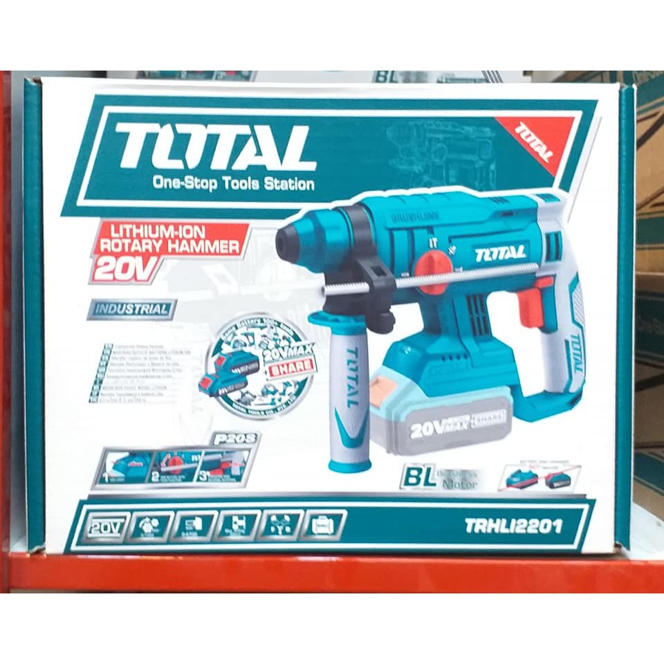 MÁY KHOAN ĐỤC BÊ TÔNG DÙNG PIN 20V TOTAL TRHLI2201 CHÍNH HÃNG