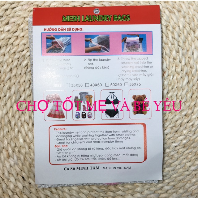 TÚI LƯỚI GIẶT ĐỒ 50X60CM