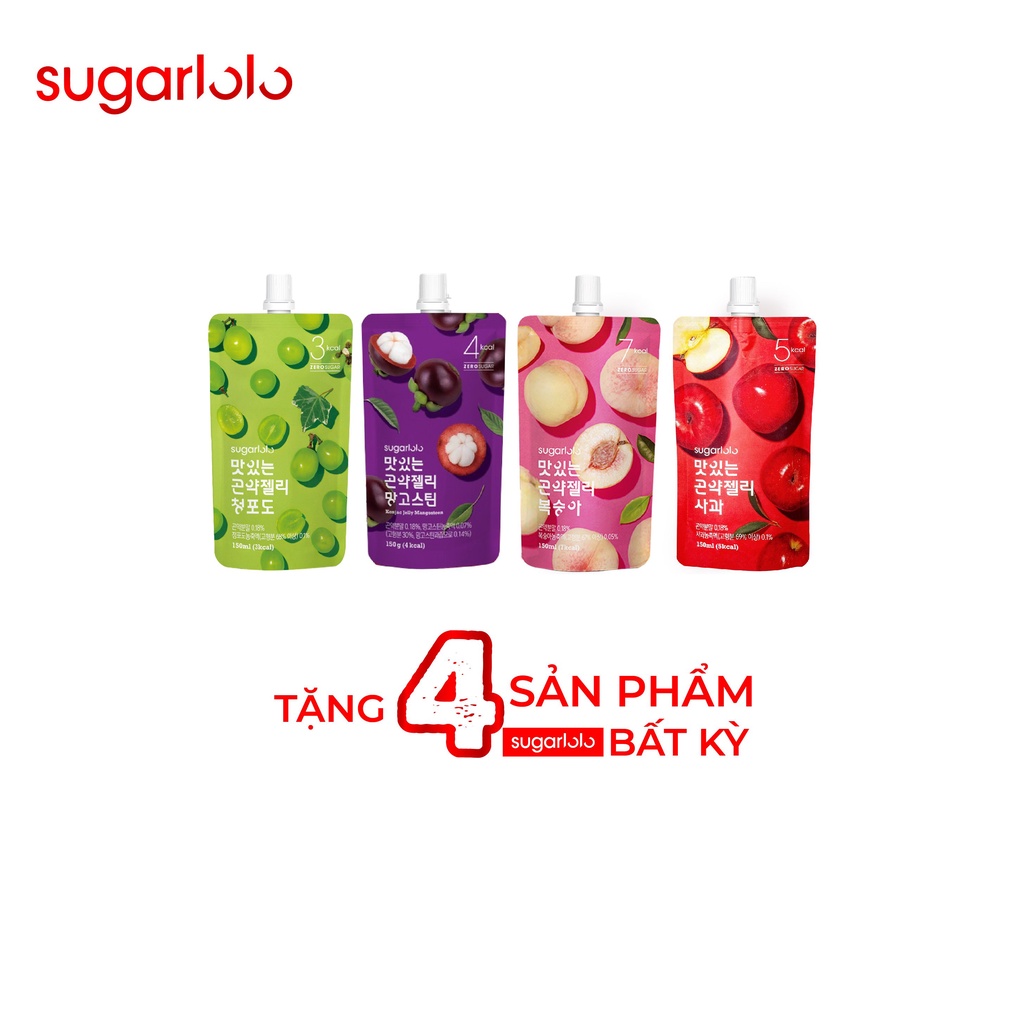 Thạch trái cây INTAKE Sugarlolo Konjac dạng gói 150g gồm 4 gói/combo