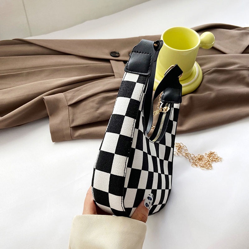 Túi đeo vai/ xách tay IELGY họa tiết ca rô cho nữ