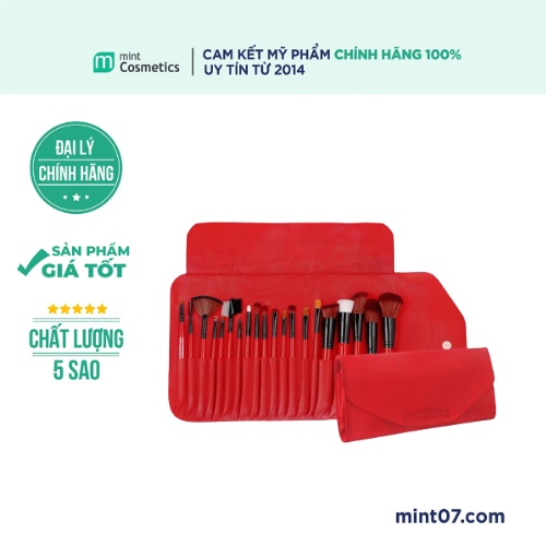 Bộ Cọ Cá Nhân 20 Cây Vacosi BC25 (Da Đỏ)