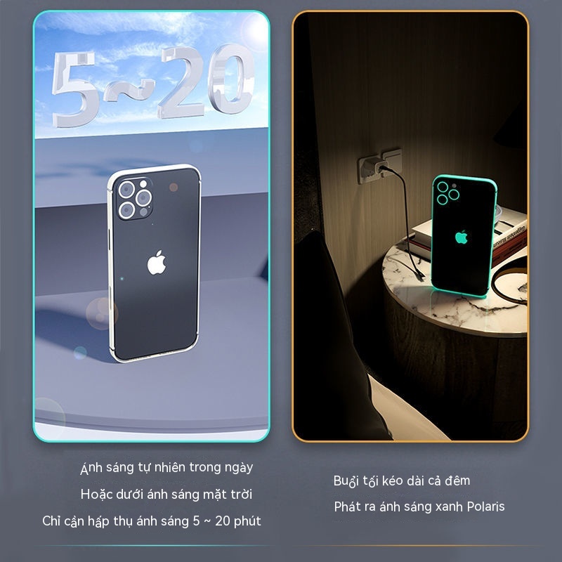 Miếng Dán Cường Lực Màu Dạ Quang Cho Điện Thoại Iphone 12/Promax/12/13Pro