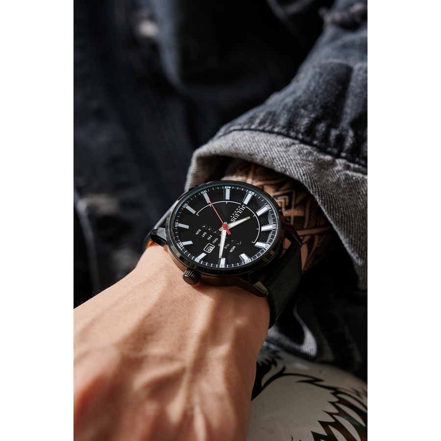 Đồng Hồ Nam JAH-137D Julius Hàn Quốc Dây Da (Đen)