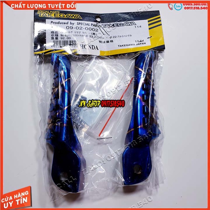 GÁC CHÂN SAU TAKEGAWA JAPAN NHÔM NGUYÊN KHỐI CHO HONDA - YAMAHA  ( MÀU XANH TITAN) Ảnh thật Sp