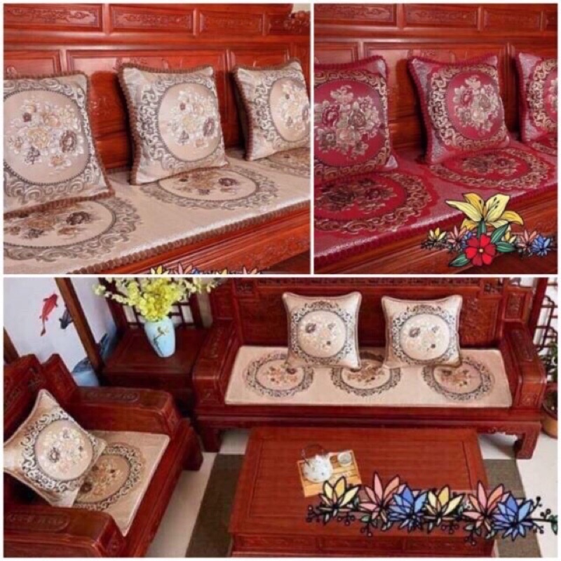 Thảm trải ghế Tây Âu, thảm ghế gỗ, bộ đệm trải ghế sofa ( ảnh thật)