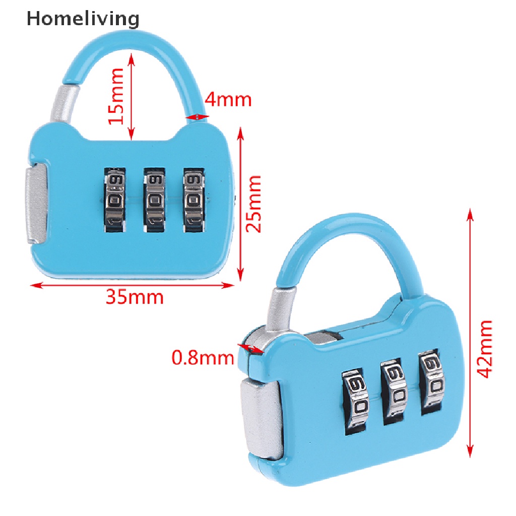 Ổ Khóa Mật Khẩu 3 Số Mini Bằng Kẽm Tiện Dụng Mang Theo Du Lịch