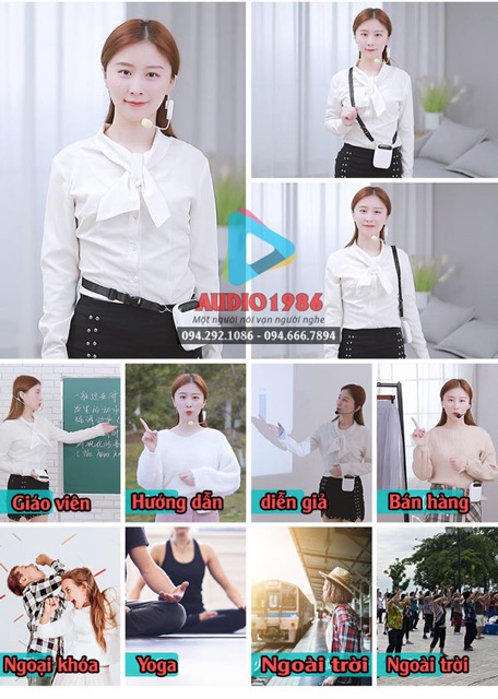 Máy trợ giảng không dây loa Lenovo / Lenovo A86 với tai nghe mini màu da người