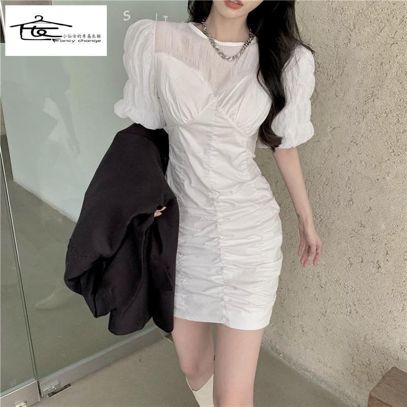 Đầm Tay Phồng Ngắn Cổ Điển Phong Cách Pháp Thời Trang Mùa Hè Hàng Mới Dành Cho Bạn Nữ 2022