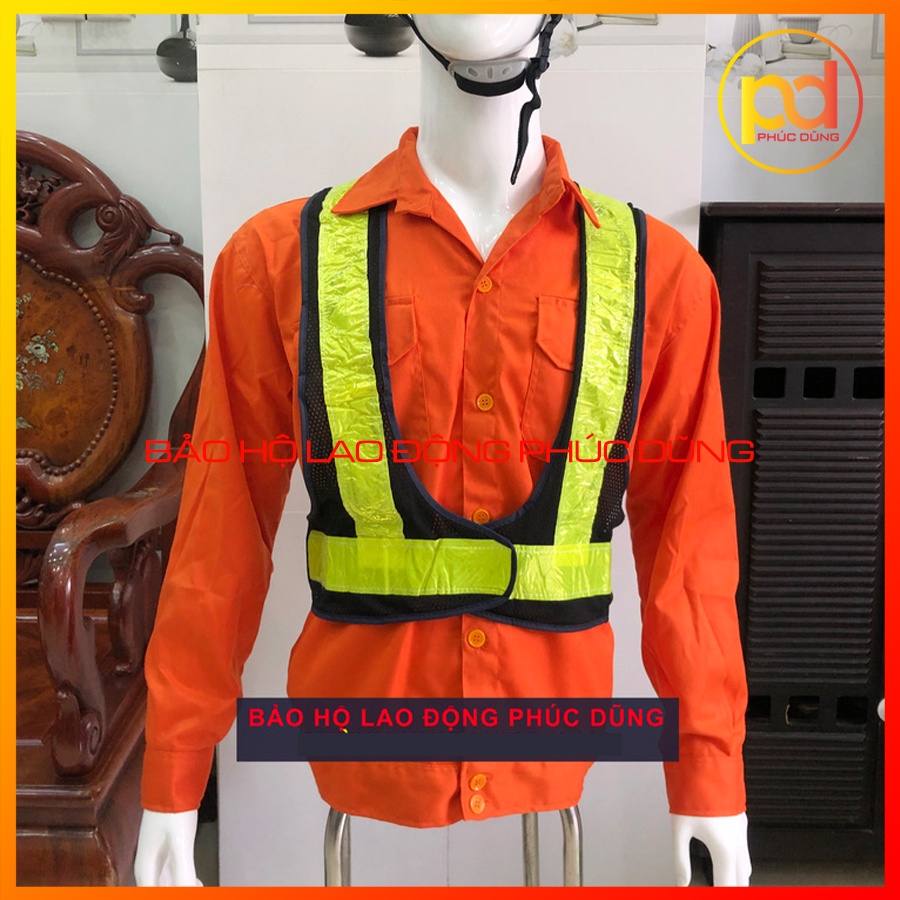 Áo gile lưới phản quang gía rẻ kiểu dáng chân vịt sáng tạo có miếng dán tiện lợi ôm sát người, kỹ sư công trình thoáng m