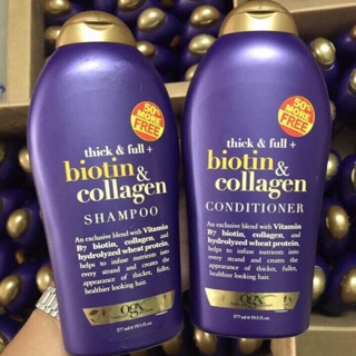 Dầu gội& dầu xả biotin & collagen ogx, 577ml