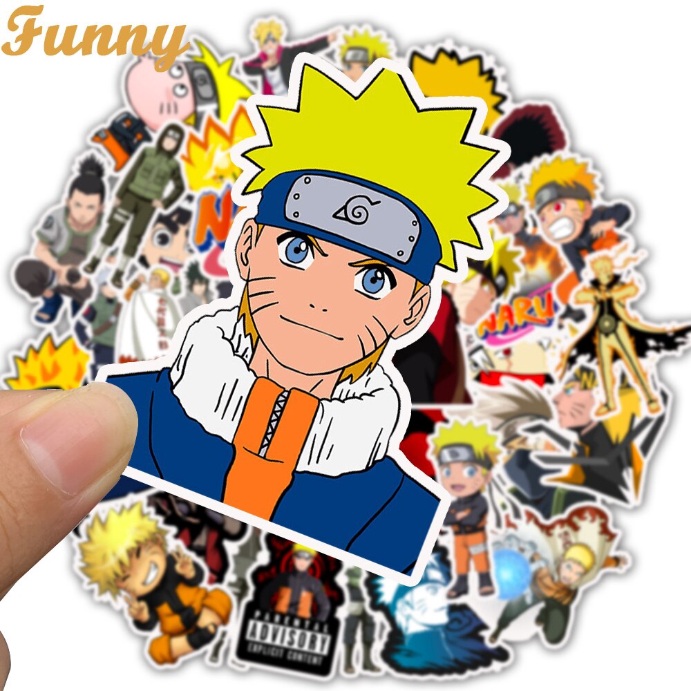 Bộ 50 Miếng Dán Trang Trí Hình Nhân Vật Trong Phim Naruto