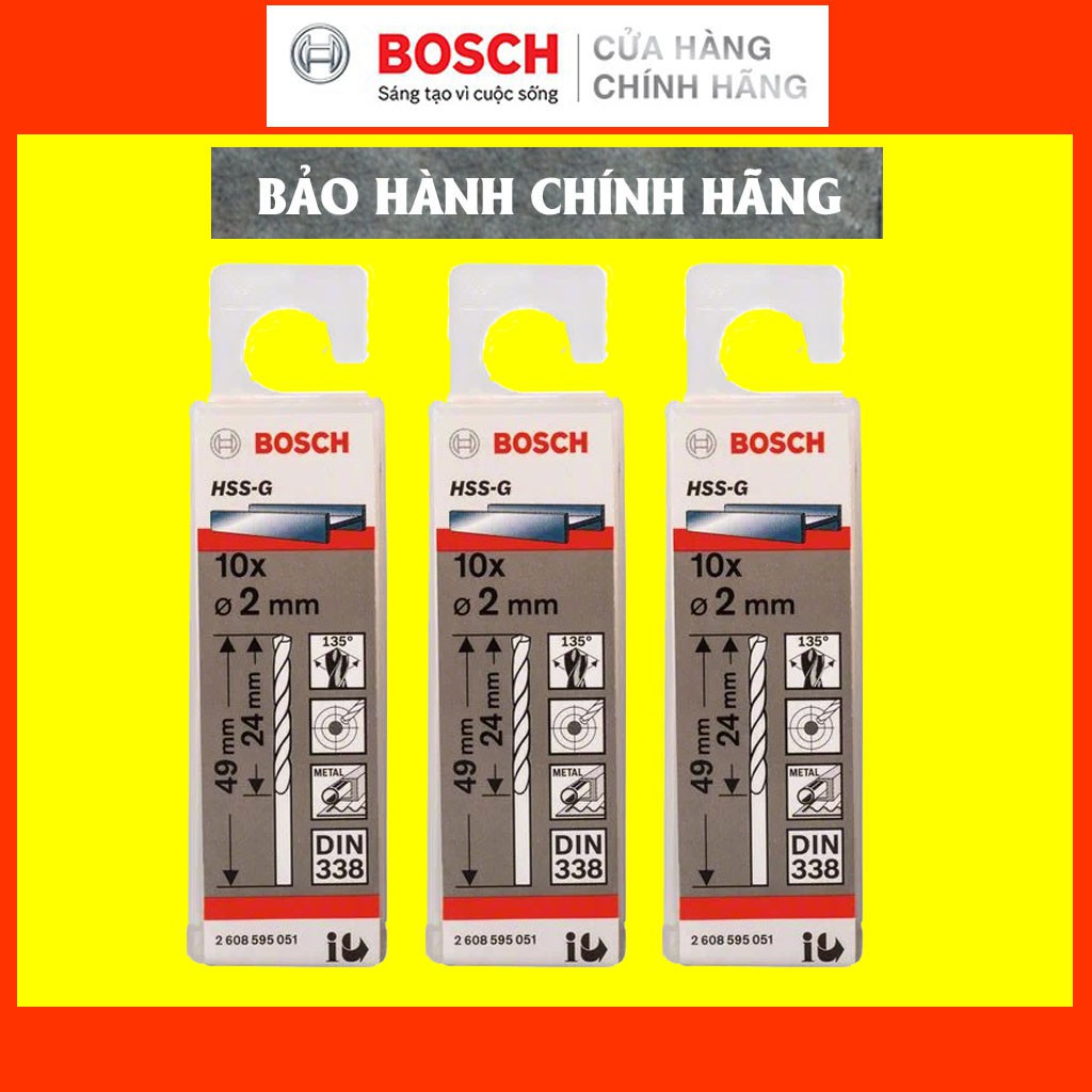 [CHÍNH HÃNG] Mũi Khoan Sắt Bosch HSS-G (Hộp 10 Mũi), Giá Đại Lý Cấp 1, Bảo Hành Tại TTBH Toàn Quốc